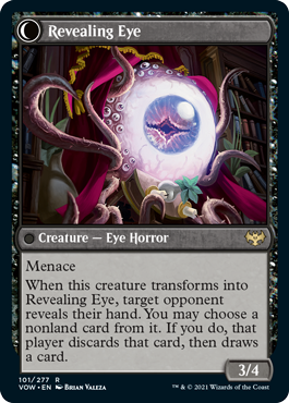 Revealing Eye
 Defender
{2}{B}: Transform Concealing Curtains. Activate only as a sorcery.